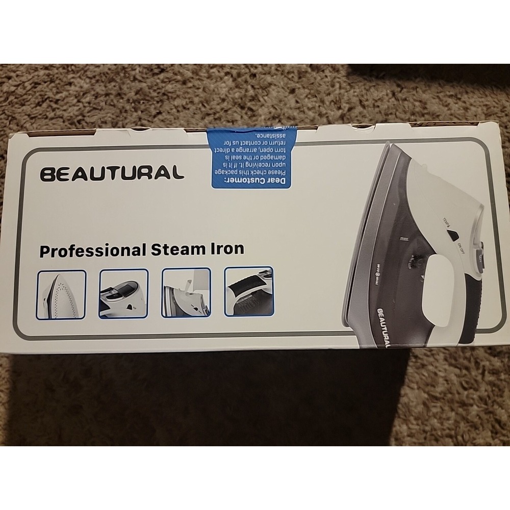 BEAUTURAL Professional Steam Iron Powerful with Ceramic Soleplate New